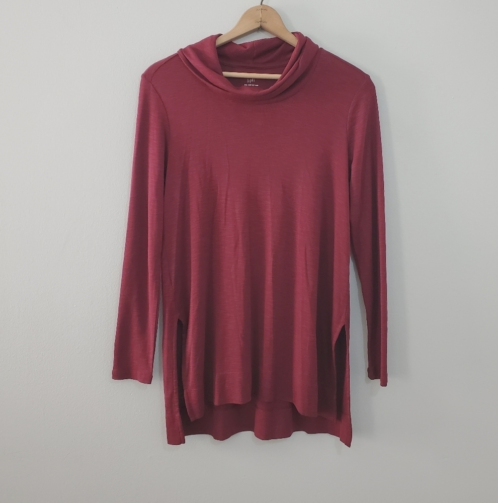 J. Jill Red Cowl Neck Tunic Sweater